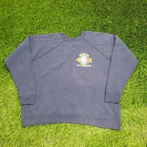 Vintage 80s NYPD Sweatshirt Womens XL 22x23 Boxy Cropped USA